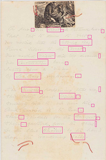 Image Map for Emily Dickinson's letter to Susan Dickinson, containing Poem 13